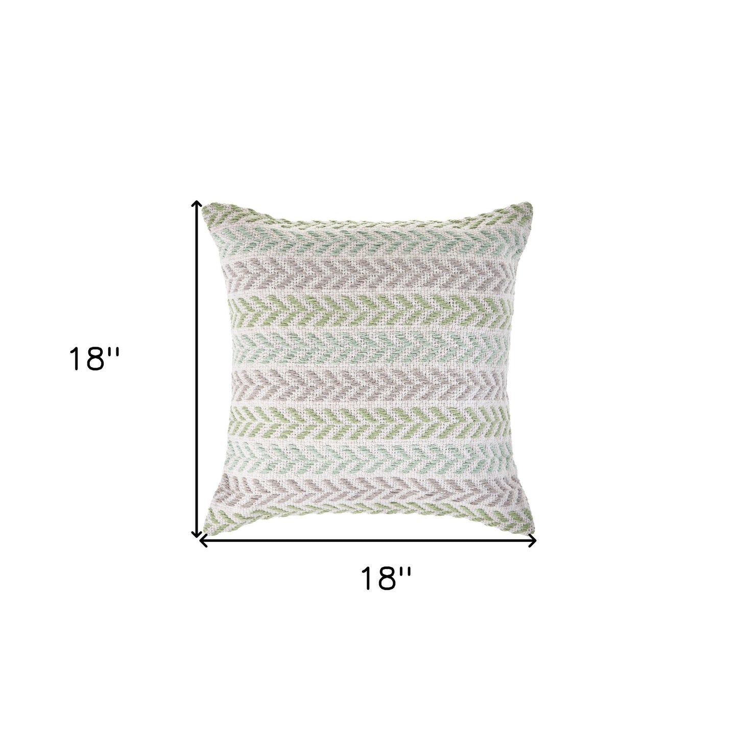 Set of Four 18" X 18" Gray Beach Chevron Cotton Zippered Pillow