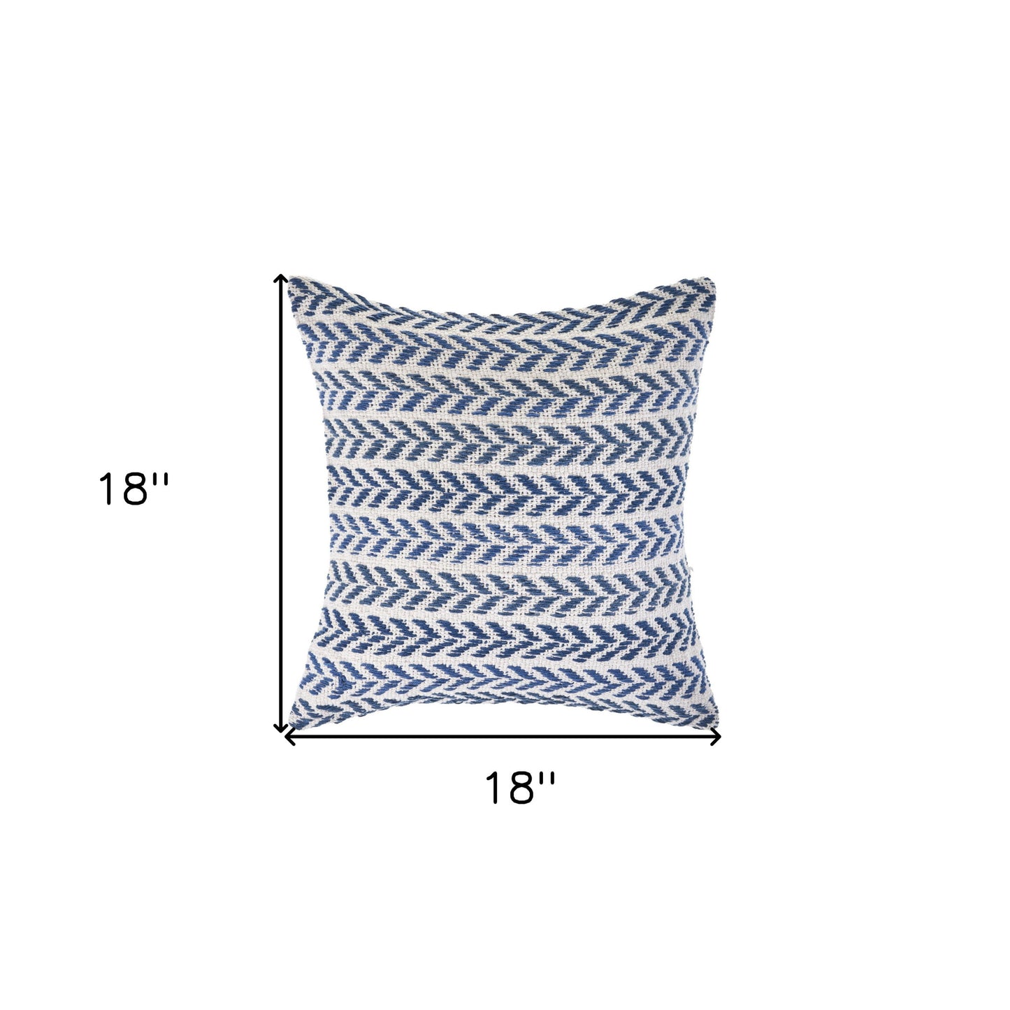 Set of Four 18" X 18" Gray Beach Chevron Cotton Zippered Pillow