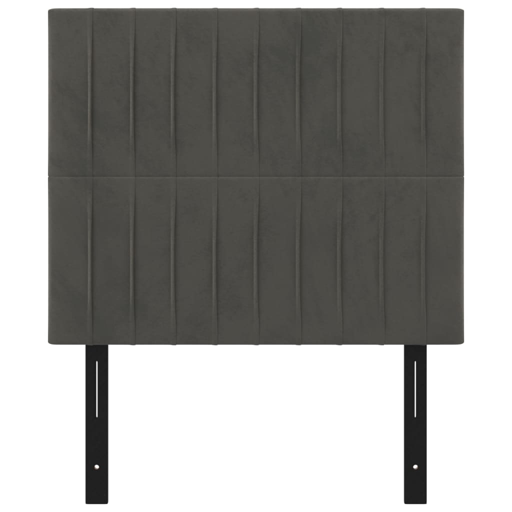 Headboards 2 pcs Dark Gray 39.4"x2"x30.7"/34.6" Velvet