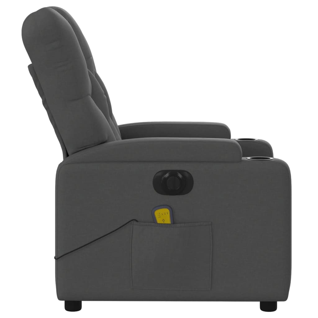 Electric Massage Recliner Chair Dark Gray Fabric