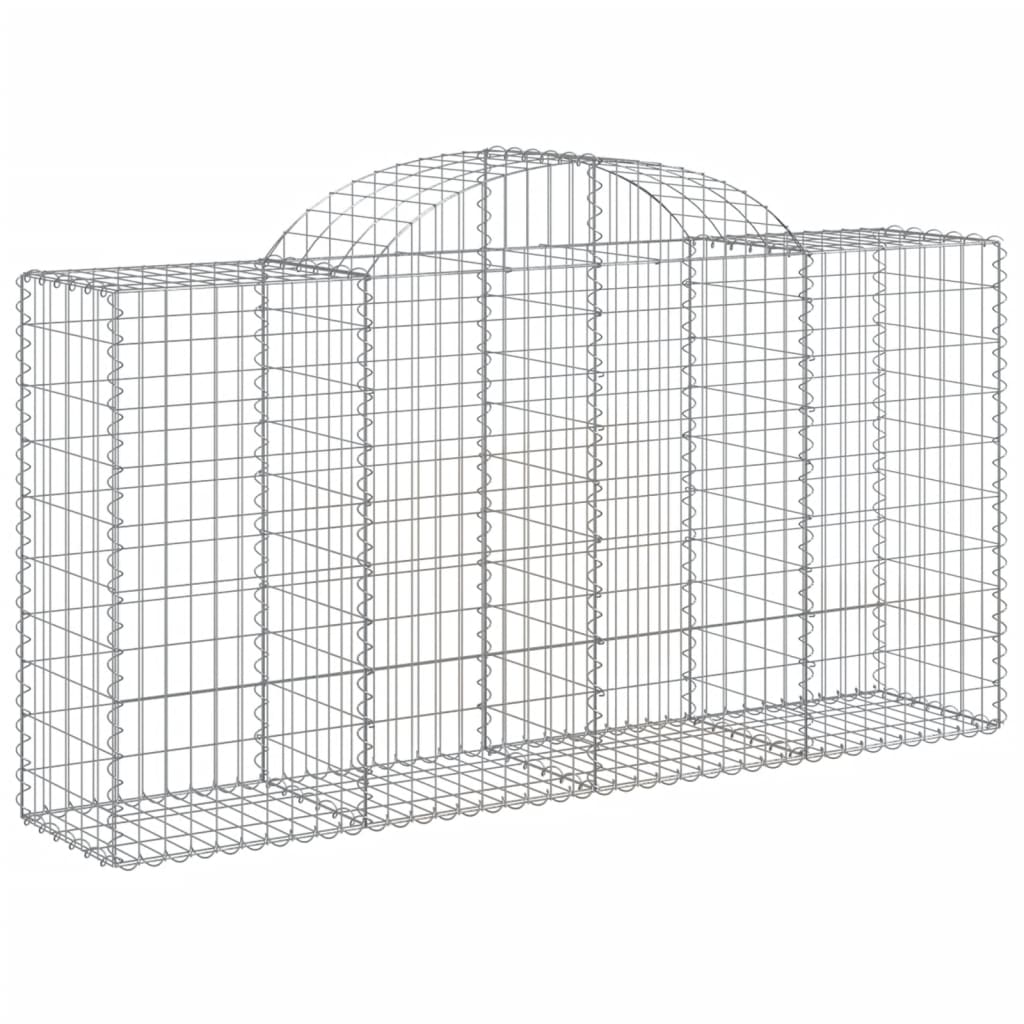 Arched Gabion Baskets 3 pcs 78.7"x19.7"x39.4"/47.2" Galvanized Iron