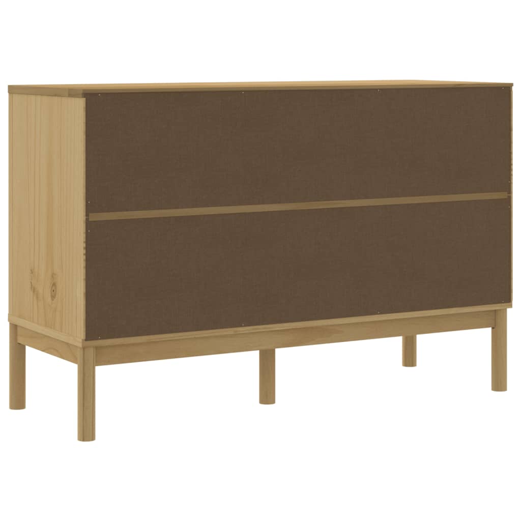 Sideboard FLORO Wax Brown 44.9"x16.9"x29.1" Solid Wood Pine