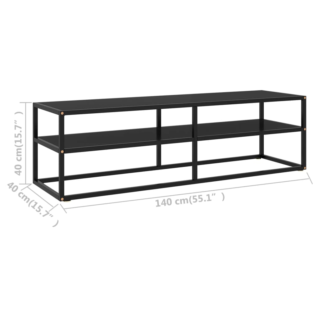 TV Stand Black with Black Glass 55.1"x15.7"x15.7"