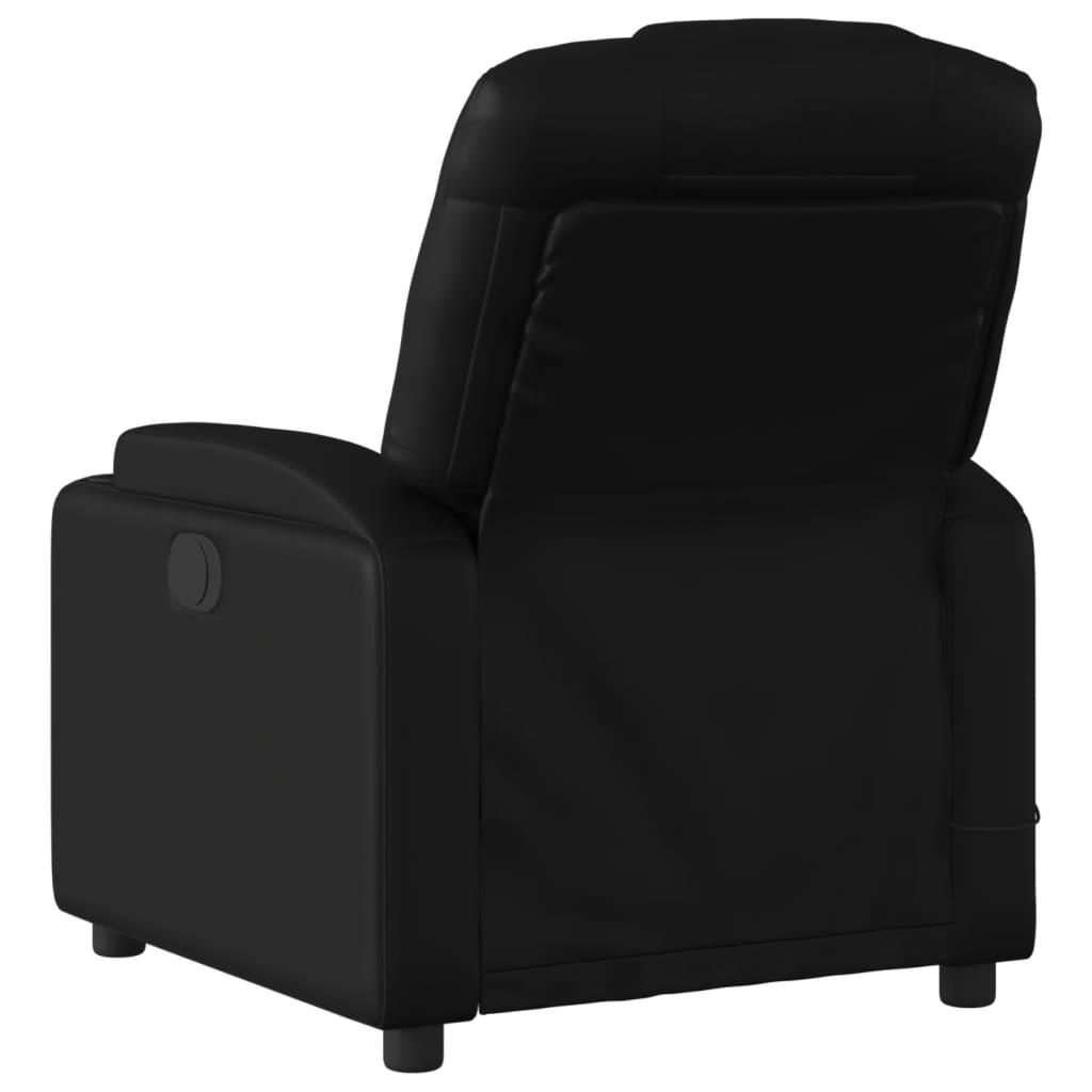 Electric Massage Recliner Chair Black Faux Leather