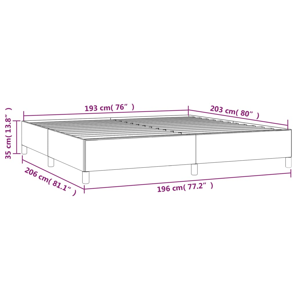 Bed Frame without Mattress White 76"x79.9" King Faux Leather