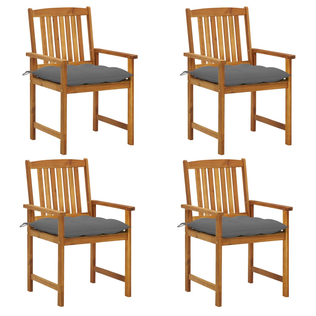 Patio Chairs with Cushions 6 pcs Solid Acacia Wood