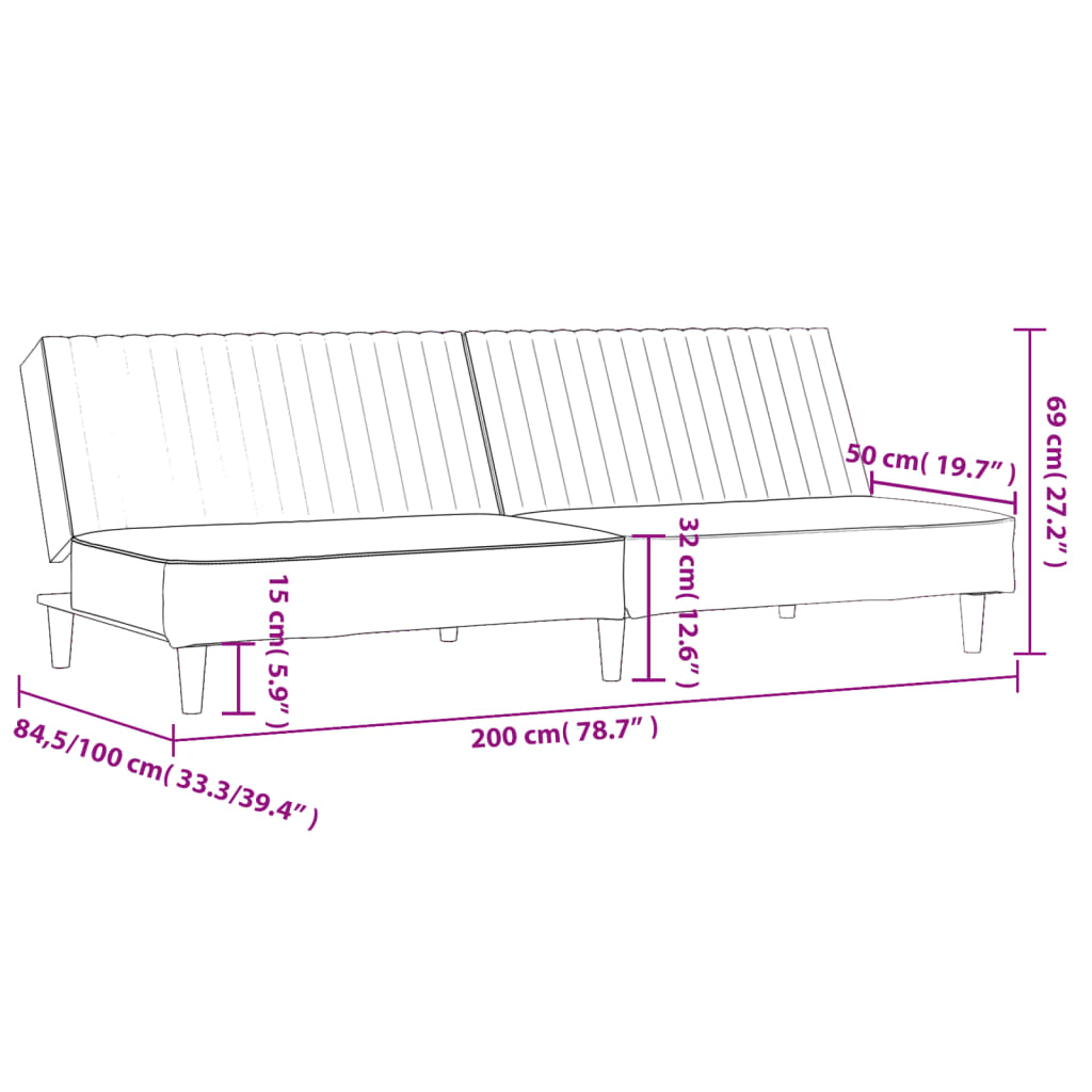 2-Seater Sofa Bed Dark Green Velvet