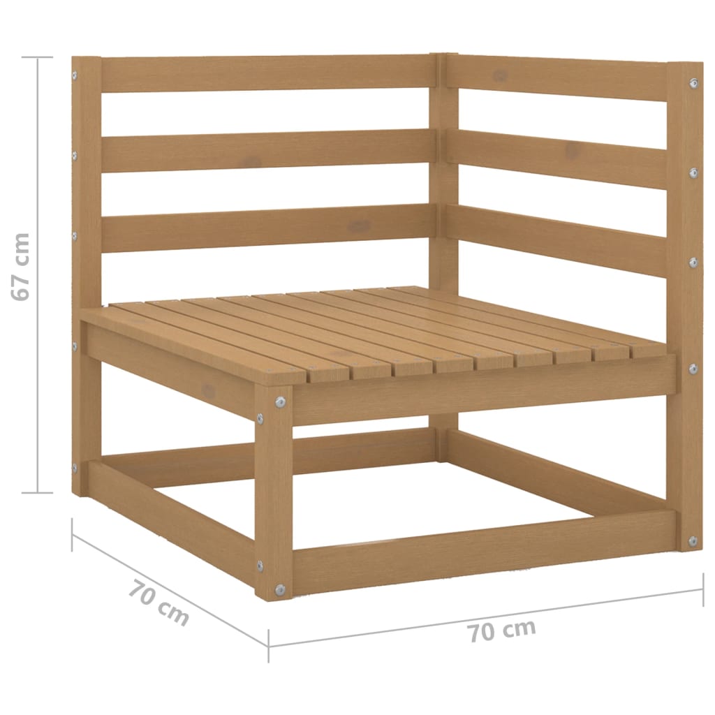 2 Piece Patio Lounge Set Honey Brown Solid Pinewood