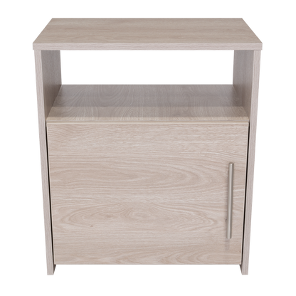 23" Gray Faux Wood Nightstand With Storage