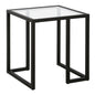 22" Black And Clear Glass And Steel Square End Table