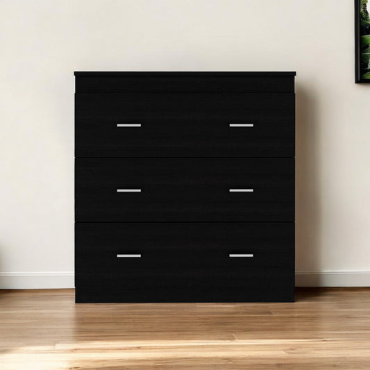 32" Black Three Drawer Dresser