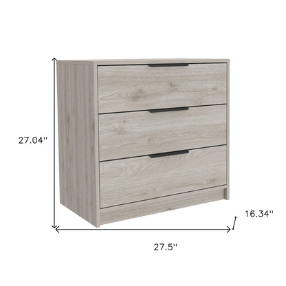 28" Light Gray Three Drawer Dresser