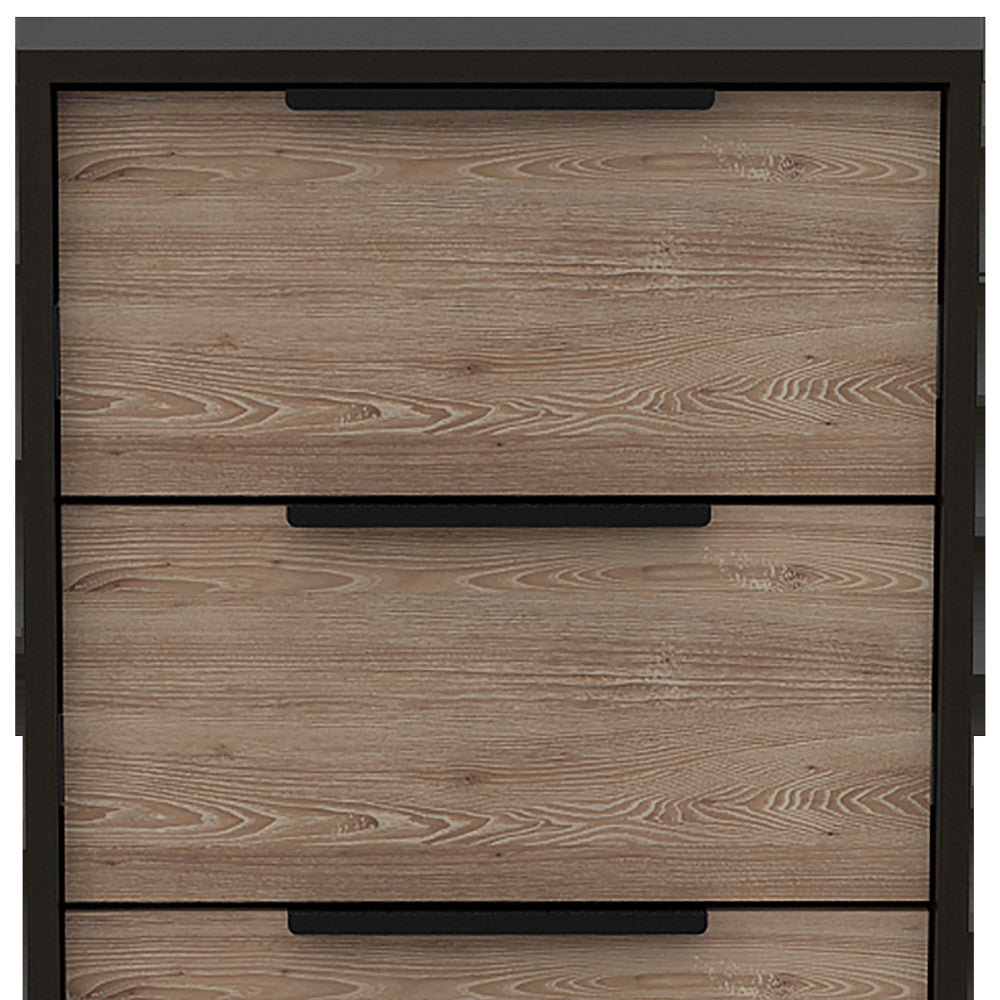 18" Brown and Black Five Drawer Standard Chest