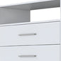 31" White Four Drawer Dresser With Open Shelf