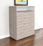 33" Light Gray Four Drawer Standard Chest With Open Shelf