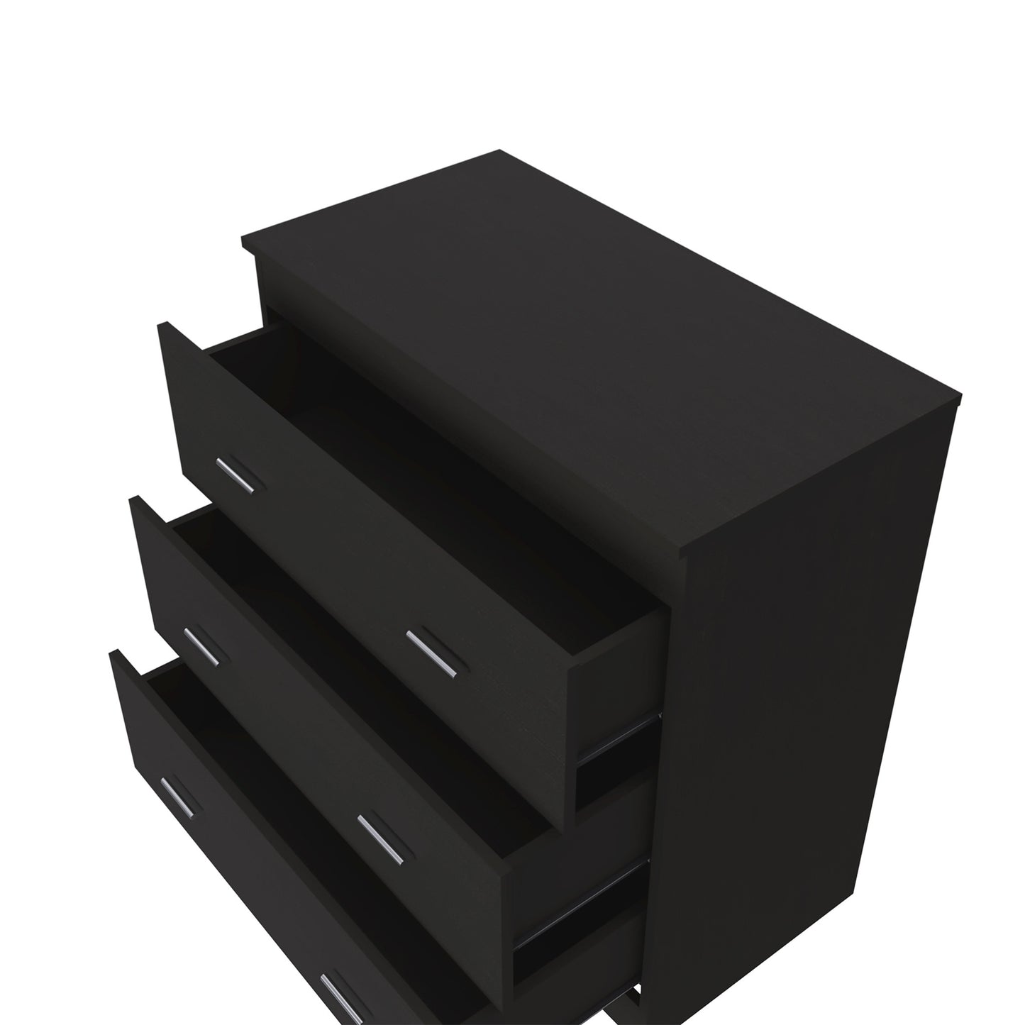 32" Black Three Drawer Dresser