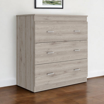 32" Light Gray Three Drawer Dresser