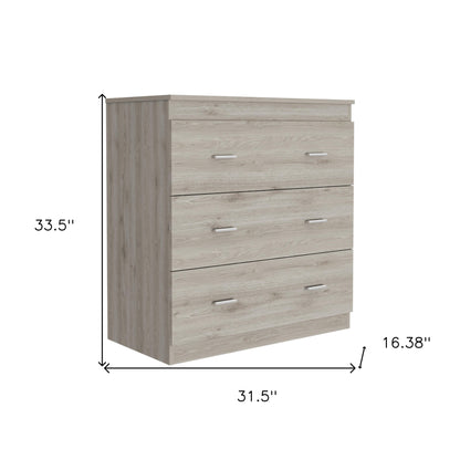 32" Light Gray Three Drawer Dresser