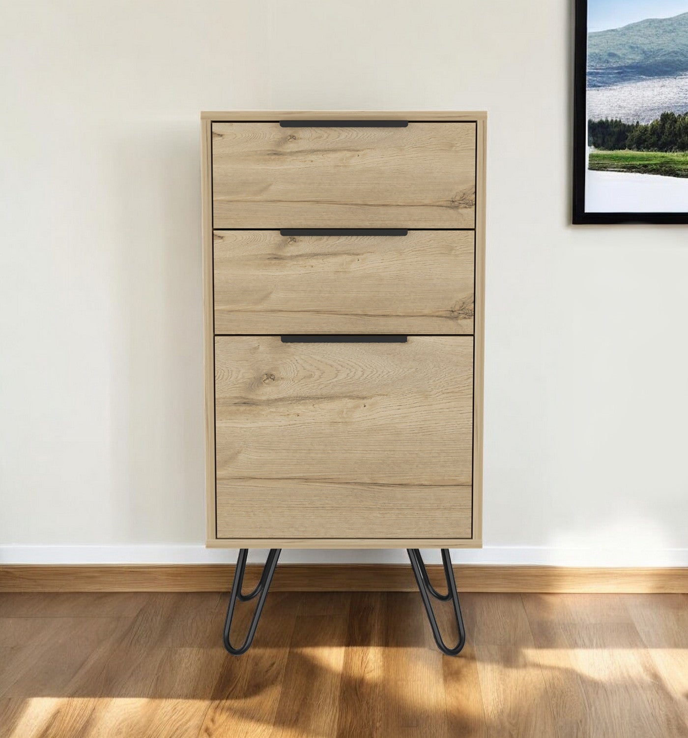 18" Natural Three Drawer Standard Chest