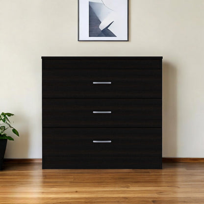 32" Black Three Drawer Dresser