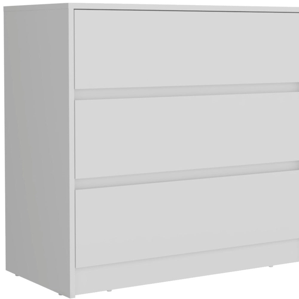 34" White Three Drawer Dresser