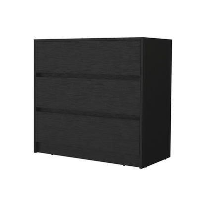 34" Black Three Drawer Dresser