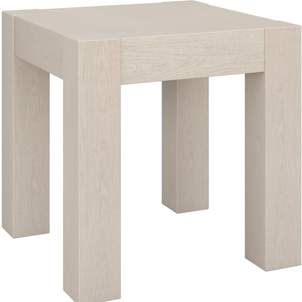 22" Alder White Wood Square End Table