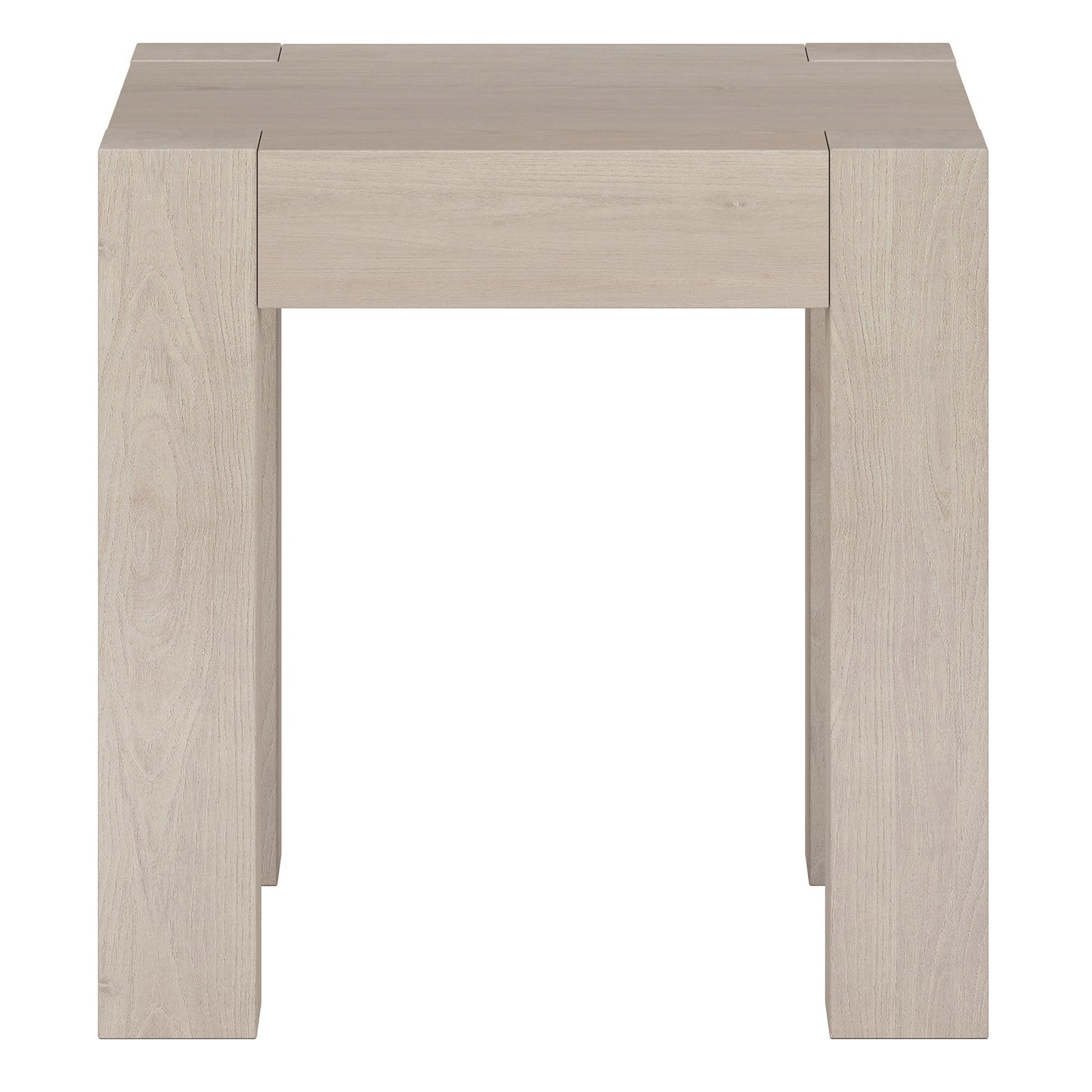 22" Alder White Wood Square End Table