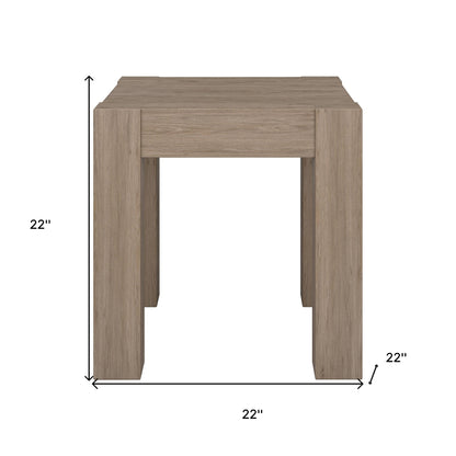 22" Gray Wood Square End Table