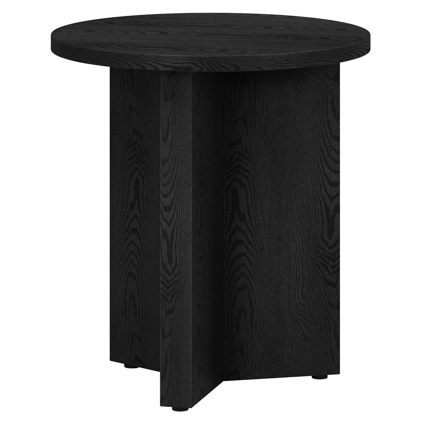 22" Black Wood Round End Table