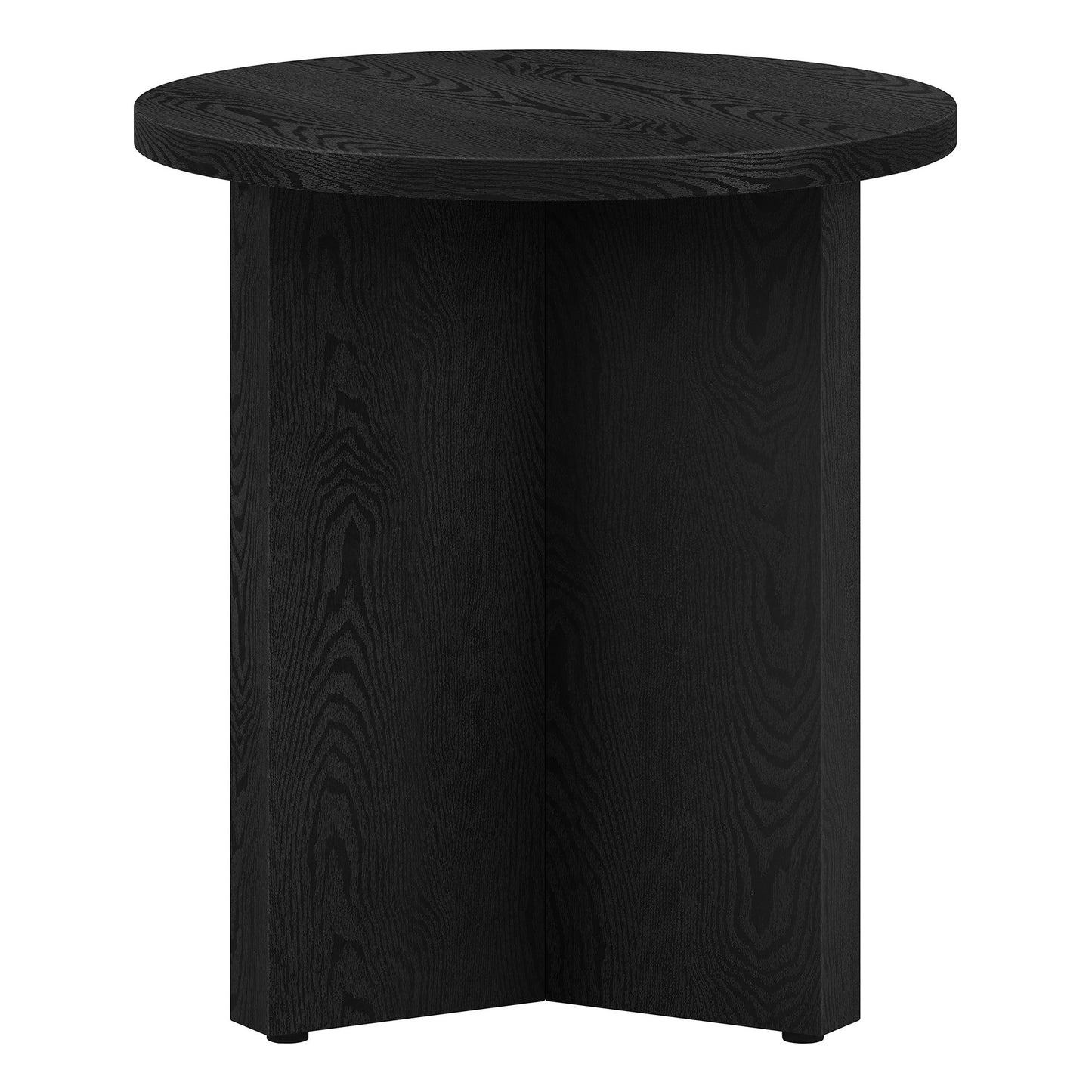 22" Black Wood Round End Table