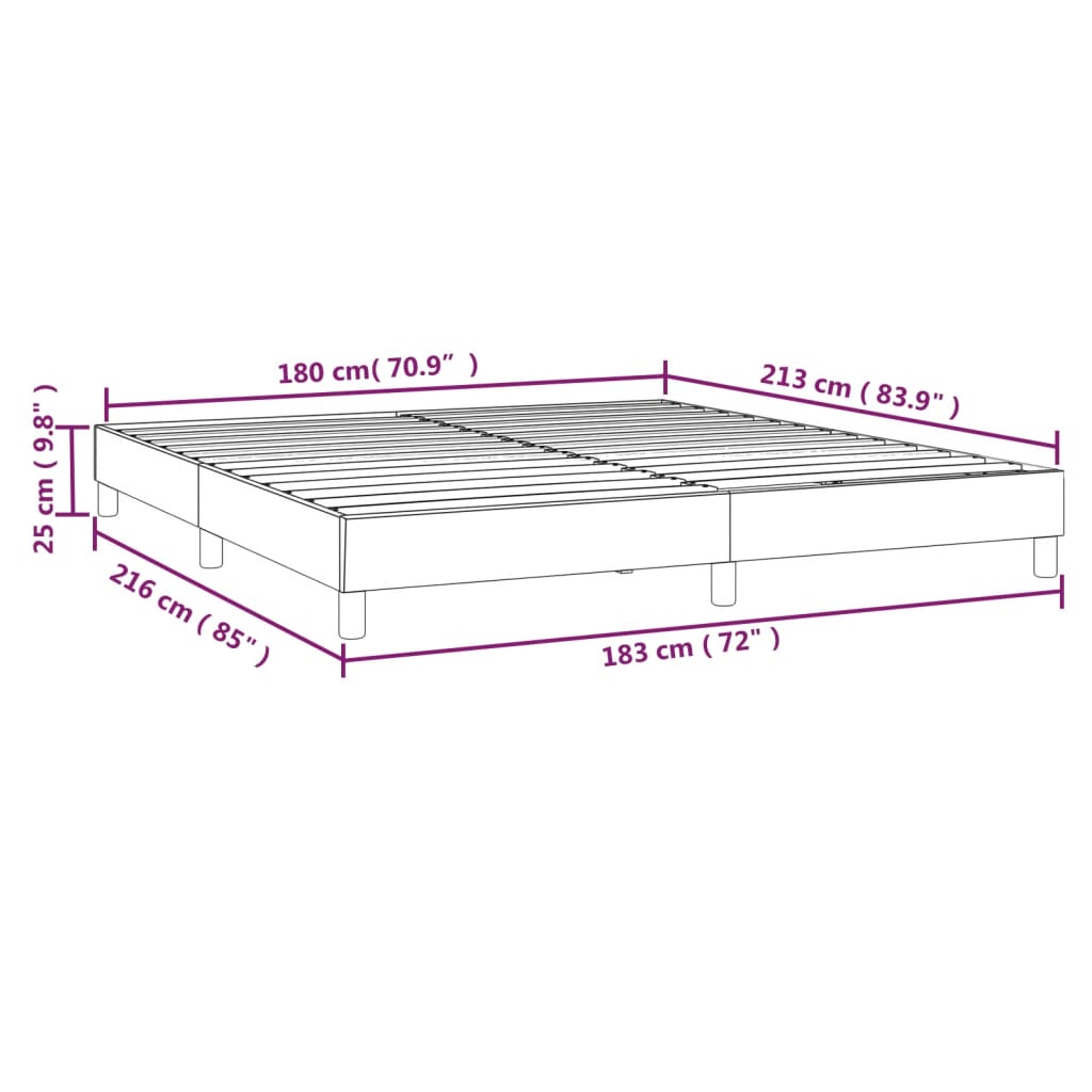 Bed Frame without Mattress Light Gray California King Fabric (US Only)