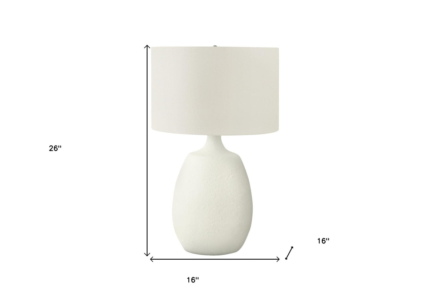 26" Cream Gourd Table Lamp With Cream Drum Shade