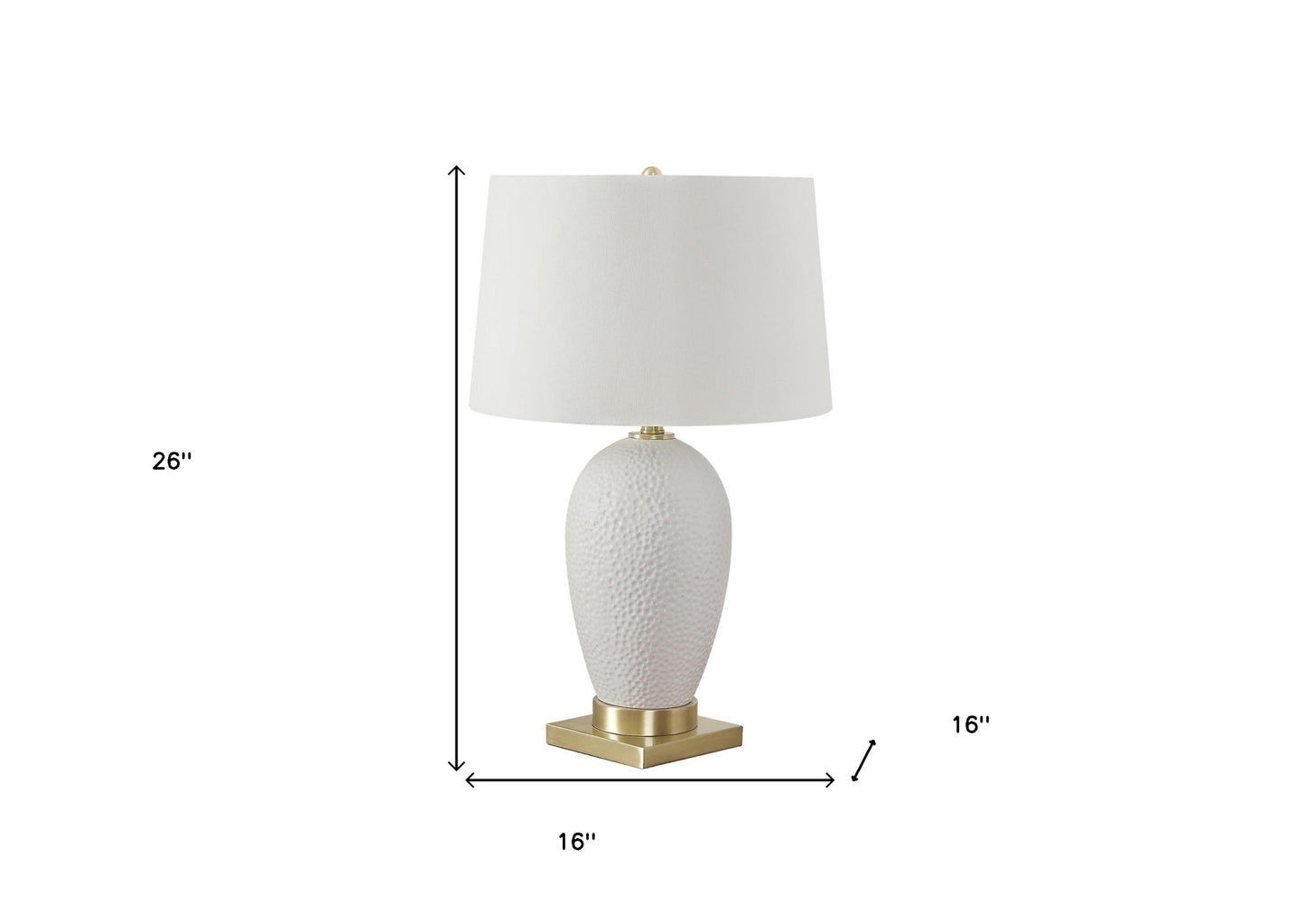 26" Gold and White Ceramic Urn Table Lamp With Cream Empire Shade