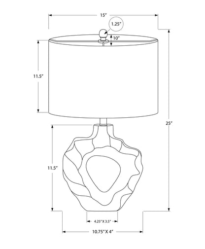 25" Cream Novelty Table Lamp With Cream Drum Shade