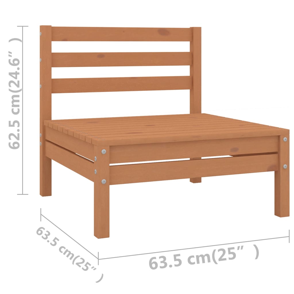 4 Piece Patio Lounge Set Honey Brown Solid Pinewood