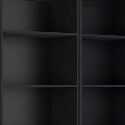 71" Black Five Tier Bookcase