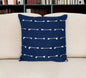 18" Dark Blue Striped Cotton Throw Pillow With Texture