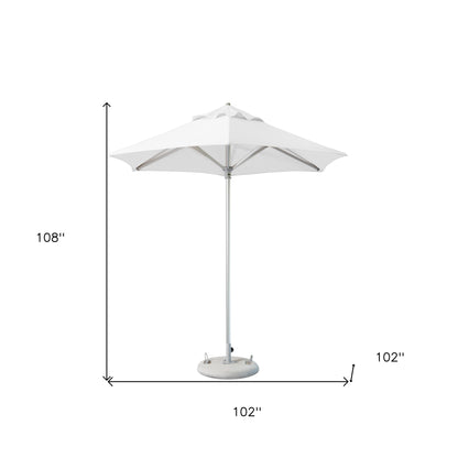 9' White Polyester Round Market Patio Umbrella