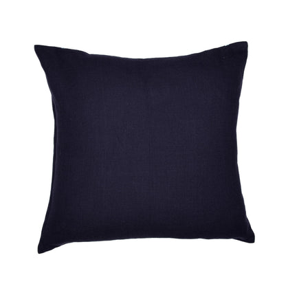 20" Blue Geometric Cotton Blend Throw Pillow With Embroidery