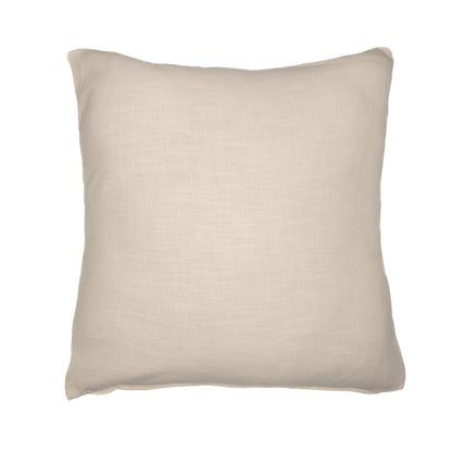 20" Taupe and Ivory Geometric Cotton Blend Throw Pillow With Embroidery