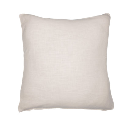 20" Taupe and Ivory Geometric Cotton Blend Throw Pillow With Embroidery