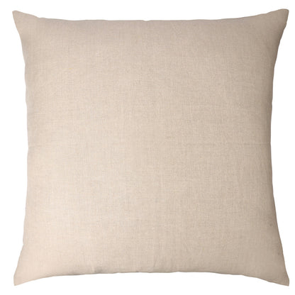 24" Beige and White Geometric Silk Throw Pillow With Embroidery