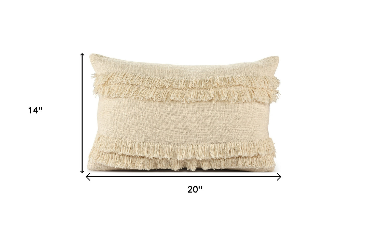 20" X 20" Cream 100% Cotton Zippered Pillow