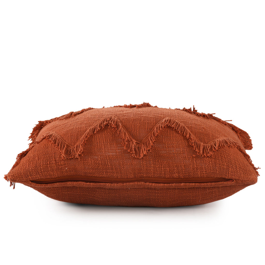 14" X 36" Orange 100% Cotton Zippered Pillow