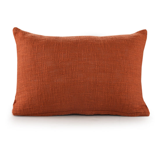 14" X 36" Orange 100% Cotton Zippered Pillow