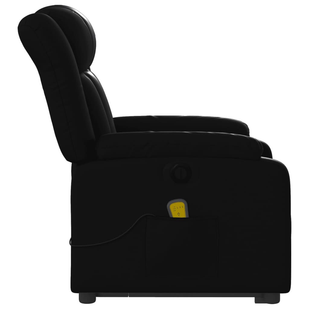 Electric Stand up Massage Recliner Chair Black Faux Leather