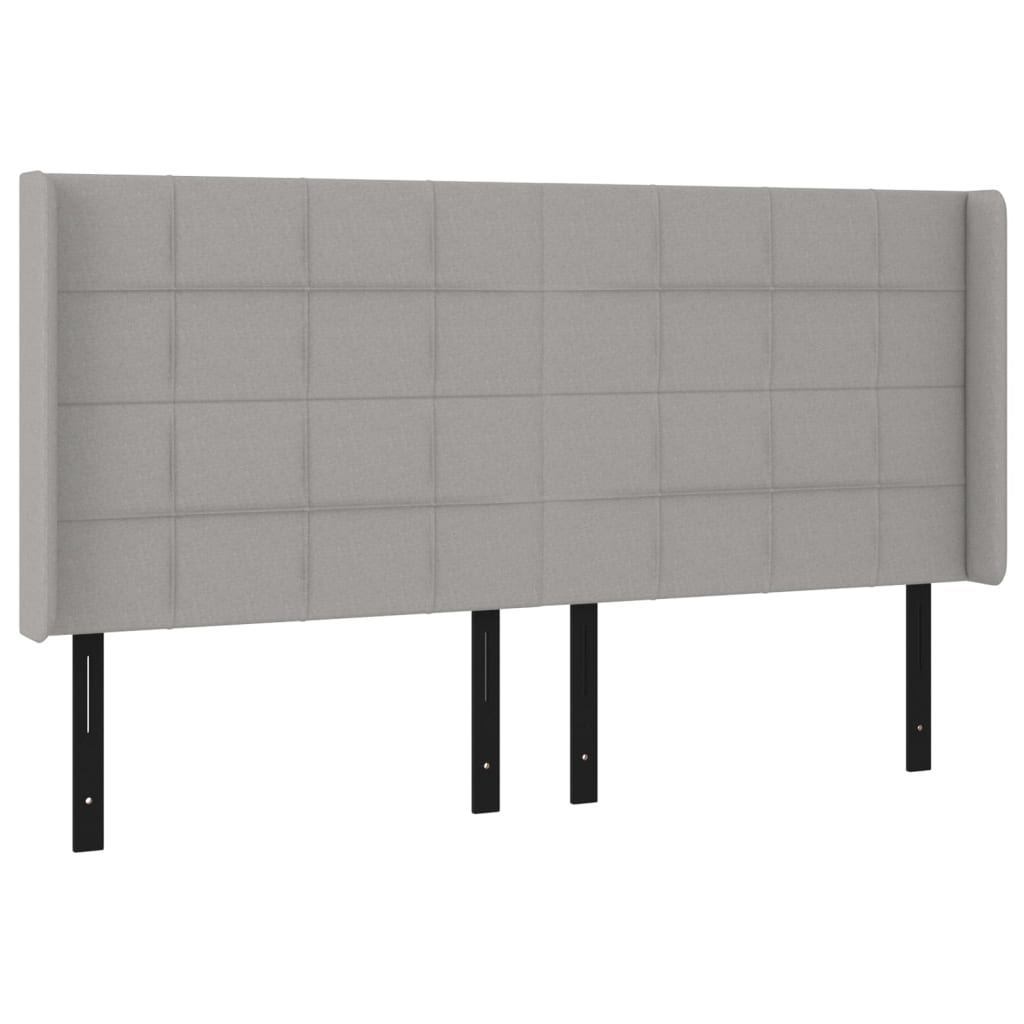 Headboard with Ears Light Gray 72"x6.3"x46.5"/50.4" Fabric