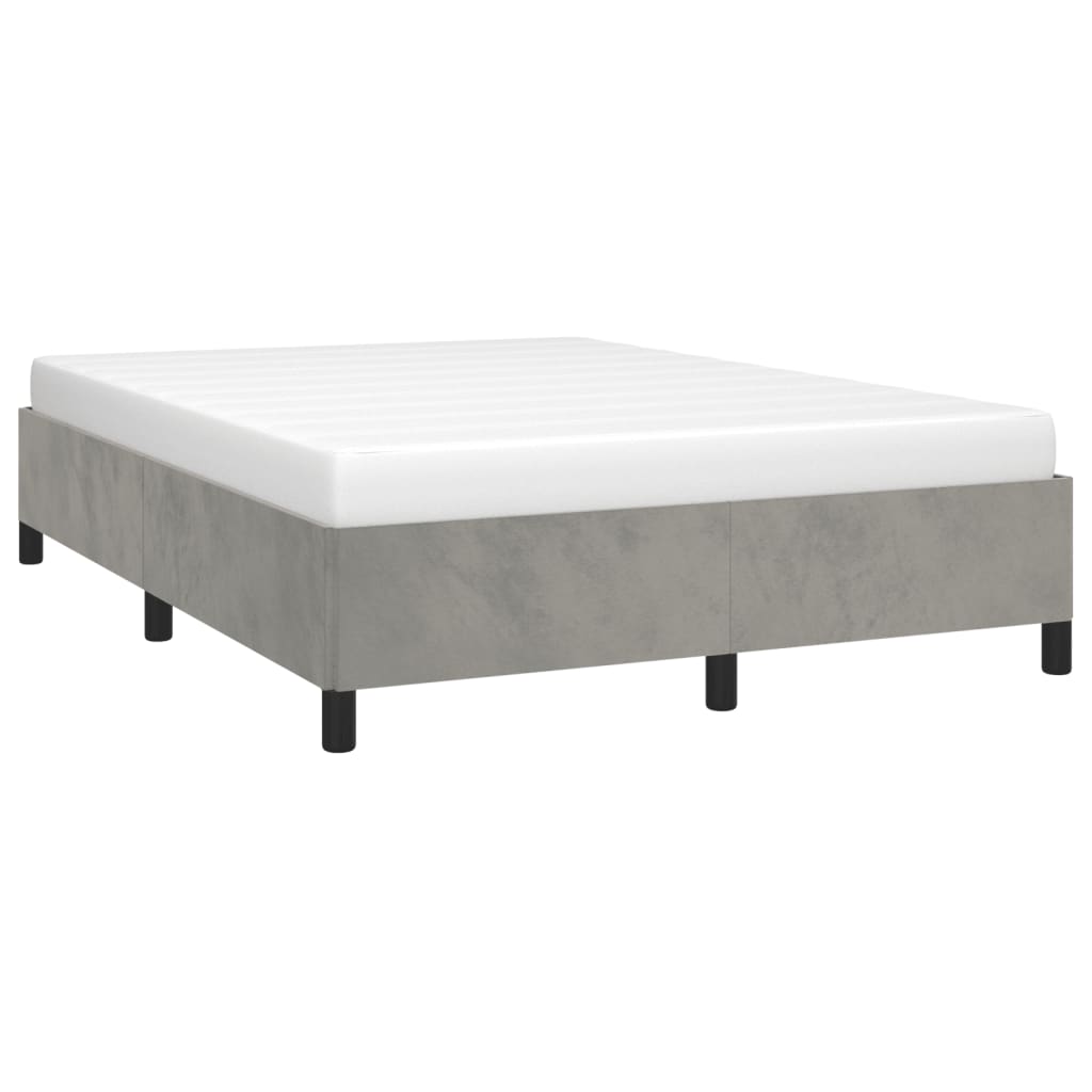 Bed Frame without Mattress Light Gray 53.9"x74.8" Full Velvet