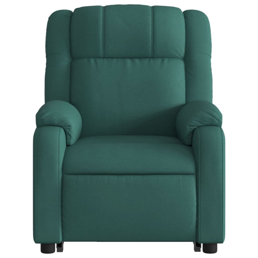 Electric Stand up Massage Recliner Chair Dark Green Fabric